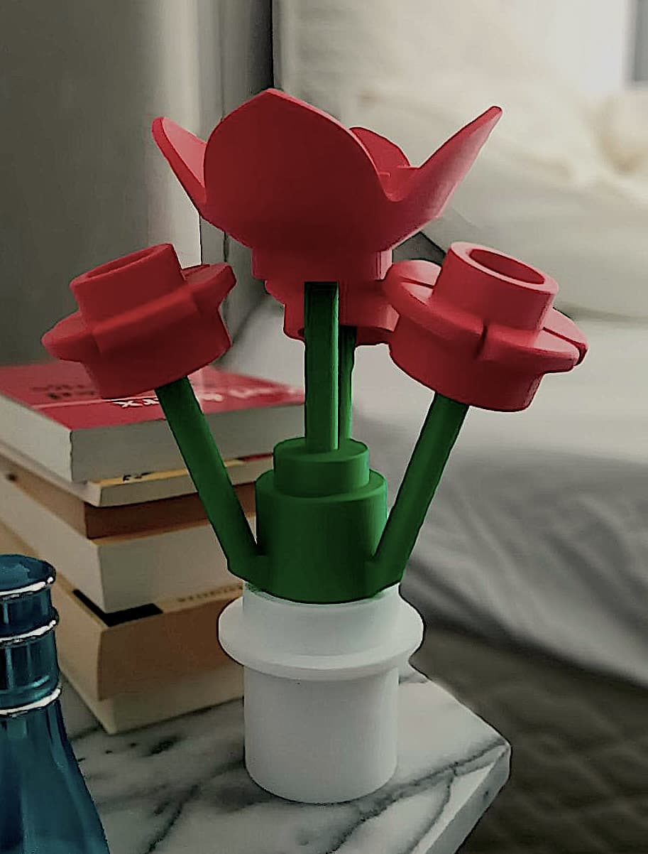 Supersized lego flowers